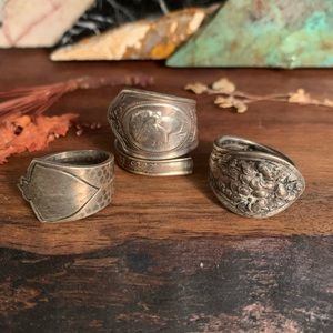 VINTAGE | Set of 3 spoon rings | sz 6 & 7